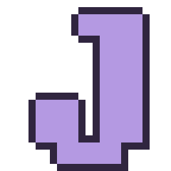 Pixel art Lettre J, grille 24 × 24