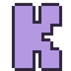 Pixel art Lettre K, grille 24 × 24