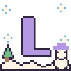 Pixel art Lettre L en hiver, grille 40 × 40