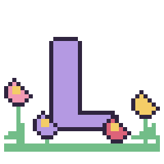 Pixel art Lettre L dans le jardin, grille 40 × 40