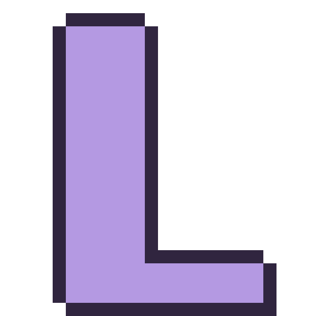 Modèle de pixel art Lettre L sur une grille de 24 par 24 cases