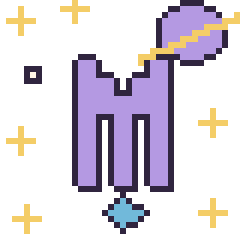 Pixel art Lettre M dans l’espace, grille 40 × 40