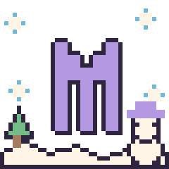 Pixel art Lettre M en hiver, grille 40 × 40