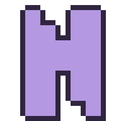 Pixel art Lettre N, grille 24 × 24