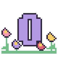 Pixel art Lettre O dans le jardin, grille 40 × 40