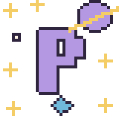 Pixel art Lettre P dans l’espace, grille 40 × 40