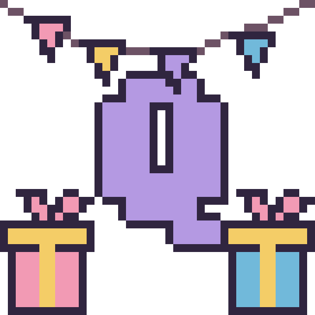 Modèle de pixel art Lettre Q pour un anniversaire sur une grille de 40 par 40 cases
