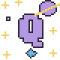 Pixel art Lettre Q dans l’espace, grille 40 × 40