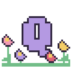 Pixel art Lettre Q dans le jardin, grille 40 × 40