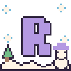 Pixel art Lettre R en hiver, grille 40 × 40