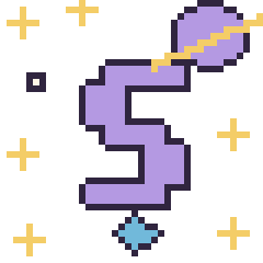 Pixel art Lettre S dans l’espace, grille 40 × 40