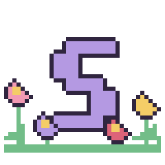 Pixel art Lettre S dans le jardin, grille 40 × 40