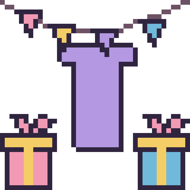 Modèle de pixel art Lettre T pour un anniversaire sur une grille de 40 par 40 cases
