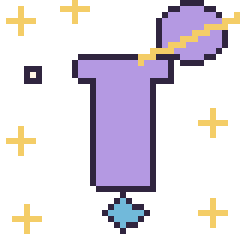 Pixel art Lettre T dans l’espace, grille 40 × 40