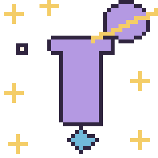 Modèle de pixel art Lettre T dans l’espace sur une grille de 40 par 40 cases