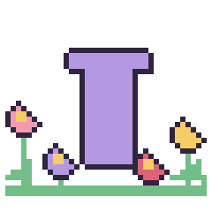 Pixel art Lettre T dans le jardin, grille 40 × 40