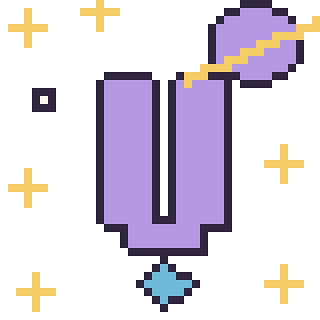 Modèle de pixel art Lettre U dans l’espace sur une grille de 40 par 40 cases