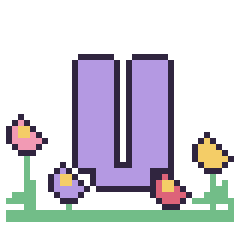 Pixel art Lettre U dans le jardin, grille 40 × 40