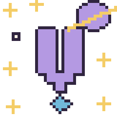 Pixel art Lettre V dans l’espace, grille 40 × 40
