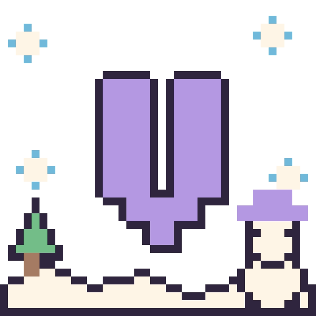 Modèle de pixel art Lettre V en hiver sur une grille de 40 par 40 cases