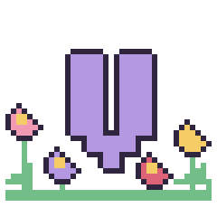 Pixel art Lettre V dans le jardin, grille 40 × 40
