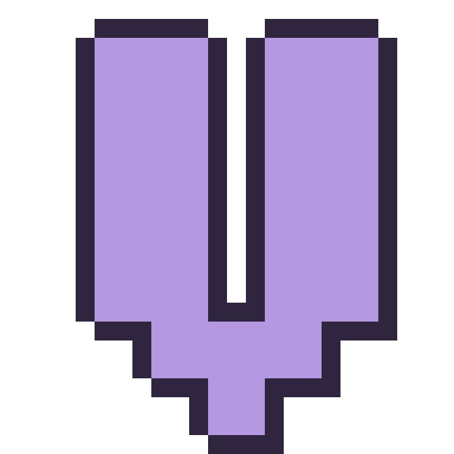 Modèle de pixel art Lettre V sur une grille de 24 par 24 cases