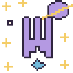 Pixel art Lettre W dans l’espace, grille 40 × 40