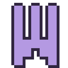Pixel art Lettre W, grille 24 × 24