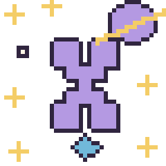 Pixel art Lettre X dans l’espace, grille 40 × 40