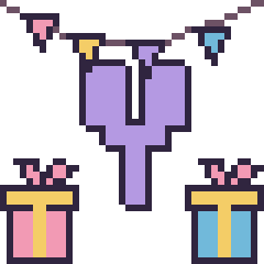 Pixel art Lettre Y pour un anniversaire, grille 40 × 40