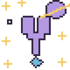 Pixel art Lettre Y dans l’espace, grille 40 × 40