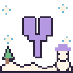 Pixel art Lettre Y en hiver, grille 40 × 40