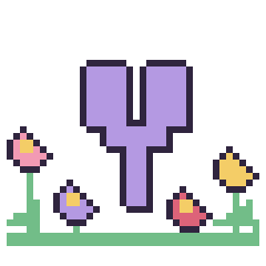 Pixel art Lettre Y dans le jardin, grille 40 × 40