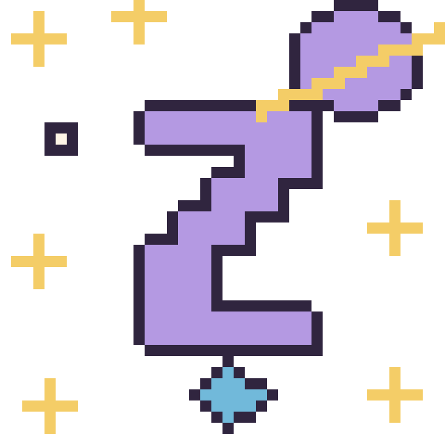 Modèle de pixel art Lettre Z dans l’espace sur une grille de 40 par 40 cases