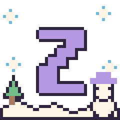 Pixel art Lettre Z en hiver, grille 40 × 40