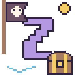 Pixel art Lettre Z en aventure pirate, grille 40 × 40