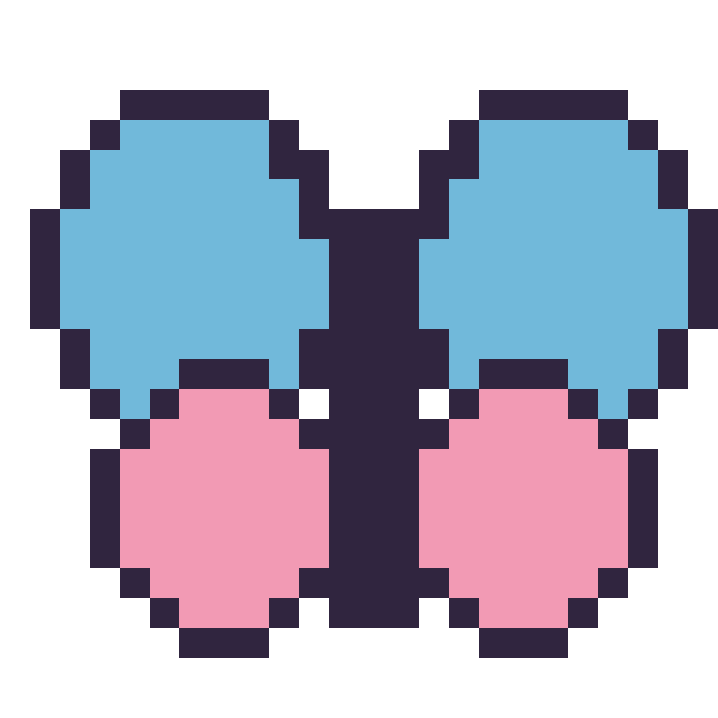 Modèle de pixel art Libellule sur une grille de 24 par 24 cases
