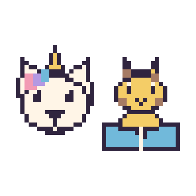 Modèle de pixel art Licorne et Girafe avec un livre sur une grille de 48 par 48 cases