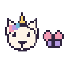 Pixel art Licorne et Papillon simple 12 × 12, grille 40 × 40