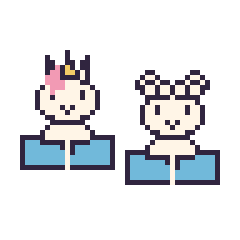 Pixel art Licorne avec un livre et Mouton avec un livre, grille 48 × 48