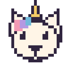 Pixel art Licorne, grille 24 × 24