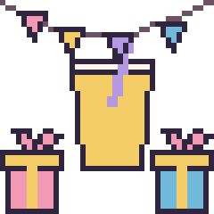 Pixel art Limonade pour un anniversaire, grille 40 × 40