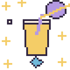 Pixel art Limonade dans l’espace, grille 40 × 40