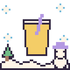 Pixel art Limonade en hiver, grille 40 × 40