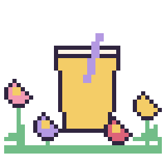 Pixel art Limonade dans le jardin, grille 40 × 40