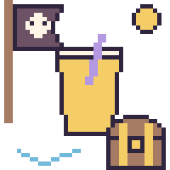 Pixel art Limonade en aventure pirate, grille 40 × 40