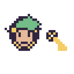 Pixel art Link mini et Clé simple 10 × 10, grille 32 × 32