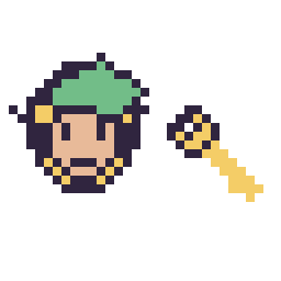 Pixel art Link mini et Clé simple 12 × 12, grille 32 × 32