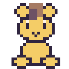 Pixel art Lion assis, grille 24 × 24
