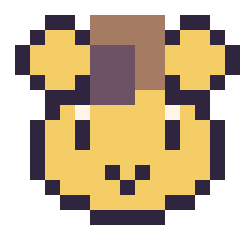 Pixel art Lion : portrait facile, grille 16 × 16